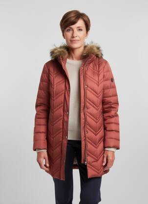 Doudoune manches longues a capuche orange BASLER femme