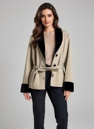 Manteau court poches sans capuche marron SKIDRESS femme