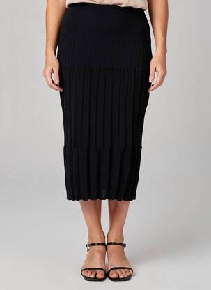 Jupe mi-longue stretch noir TELMAIL femme
