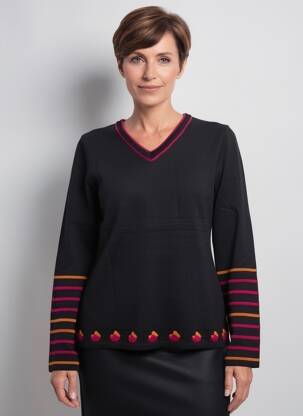 Pull coupe cintrée manches longues noir TELMAIL femme