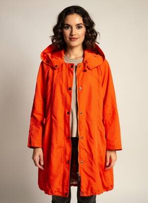 Parka manches longues a capuche orange ARELINE femme