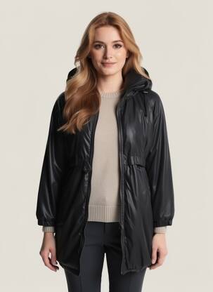 Parka manches longues sans capuche noir ARELINE femme