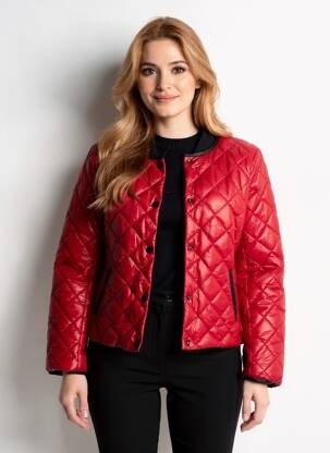 Doudoune manches longues sans capuche rouge ARELINE femme