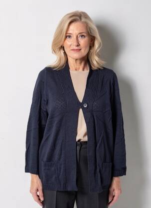 Gilet manches longues stretch bleu DUGER femme