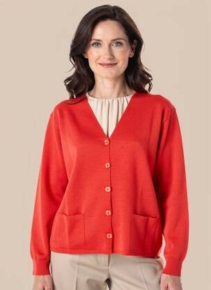 Gilet manches longues stretch orange DUGER femme