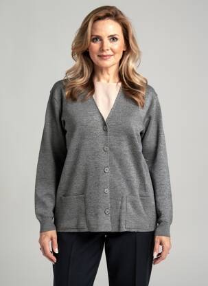 Gilet manches longues stretch gris DUGER femme