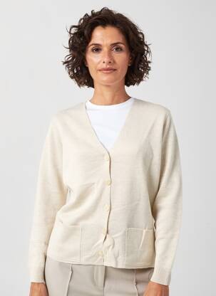 Gilet manches longues stretch beige DUGER femme