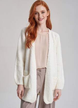 Gilet manches longues manches longues blanc MARIE ILE DE RE femme