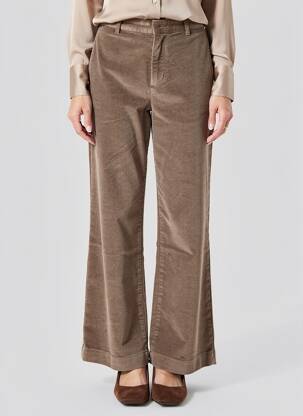 Pantalon flare stretch taille haute marron PART TWO femme