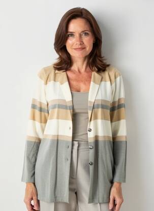 Gilet manches longues fermeture boutonnée sur le devant beige EUGEN KLEIN femme