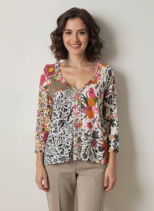 Pull coupe cintrée manches longues blanc JEI'S BY LETIZIA DENARO femme