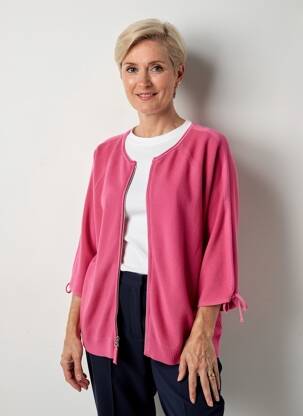 Gilet manches longues manches 3/4 rose THOMAS RABE femme