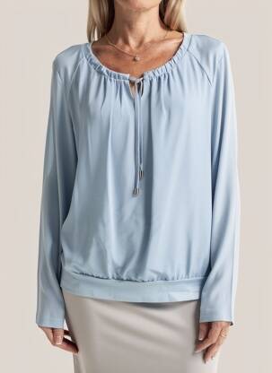 Blouse col rond manches longues bleu FRANK WALDER femme