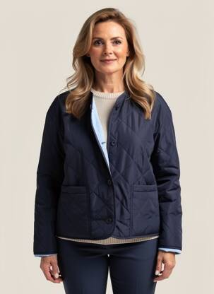 Doudoune manches longues sans capuche bleu JULIE GUERLANDE femme