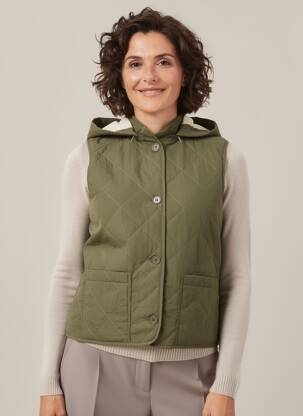 Doudoune poches a capuche vert JULIE GUERLANDE femme