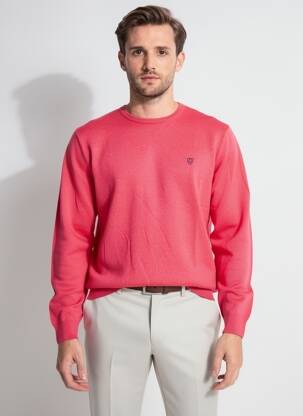 Pull stretch manches longues rouge CAMBRIDGE homme
