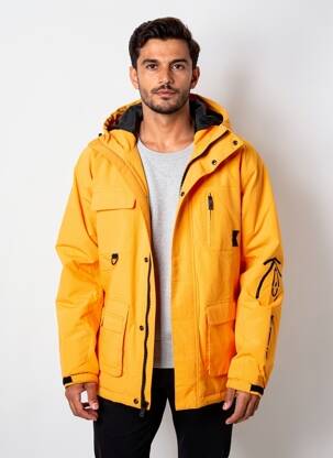 Parka fermeture zippée sous rabat scratché a capuche orange KARL KANI homme