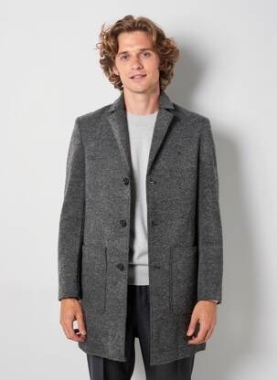 Manteau long poches sans capuche gris MINIMUM homme