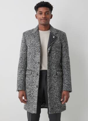 Manteau long epaulette sans capuche gris ELEVEN PARIS homme