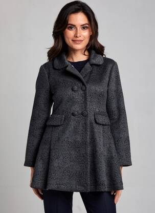 Manteau court fermeture boutonnée sur le devant sans capuche gris MOLLY BRACKEN femme