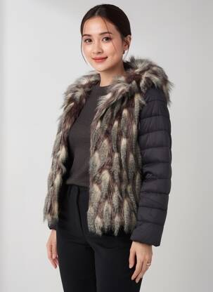 Doudoune manches longues sans capuche noir MOLLY BRACKEN femme