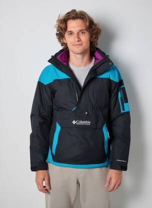 Doudoune manches longues a capuche bleu COLUMBIA homme