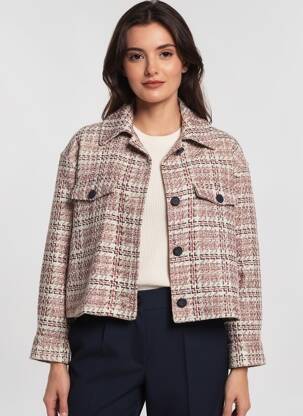 Manteau court coupe droite sans capuche blanc OPULLENCE femme