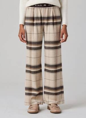 Pantalon droit taille élastique taille normale beige ANINE BING femme