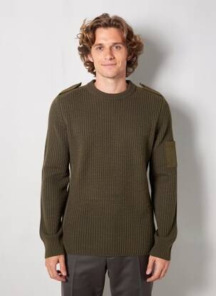 Pull col rond manches longues marron MINIMUM homme