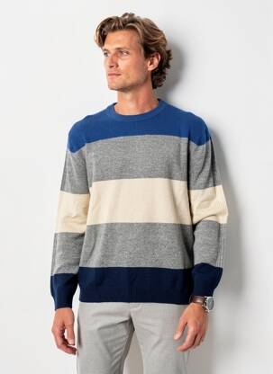 Pull col rond manches longues gris MINIMUM homme