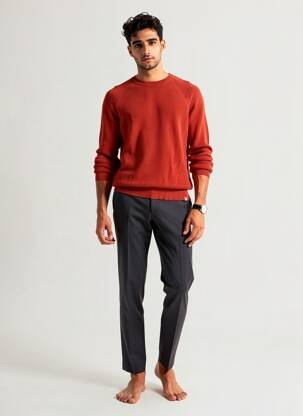 Pull col rond manches longues rouge MINIMUM homme
