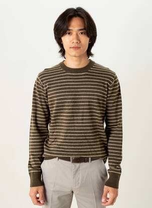 Pull col rond manches longues marron SCOTCH & SODA homme