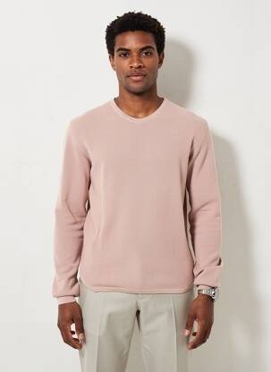 Pull col rond manches longues rose MINIMUM homme