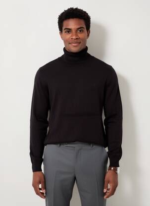 Pull col roulé maille fine manches longues noir LTB homme