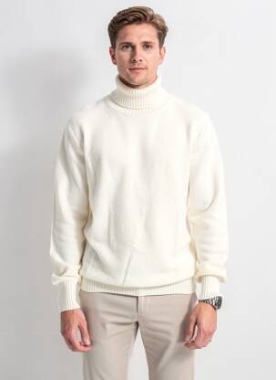 Pull col roulé stretch manches longues beige DSTREZZED homme