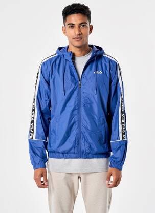 Coupe-vent finition intérieure doublure satiné a capuche bleu FILA homme