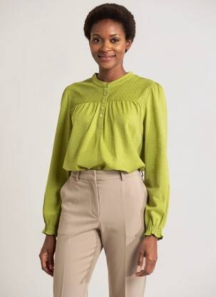 Blouse col rond manches longues vert MD'M femme
