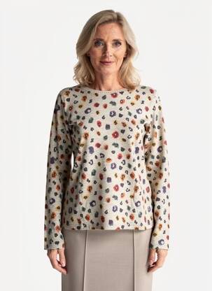 Pull coupe droite manches longues beige I.ODENA femme