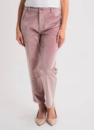 Pantalon slim taille haute taille haute rose IMPREVU femme