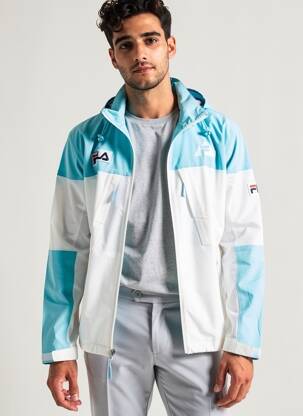 Coupe-vent manches longues a capuche bleu FILA homme