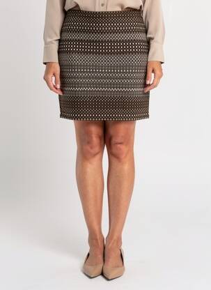 Jupe courte coupe droite marron LE SINGE DE JULIE femme