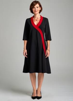 Robe mi-longue manches 3/4 manches 3/4 noir ROMEO POUR JULIETTE femme