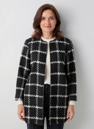 Manteau long coupe droite sans capuche noir ROMEO POUR JULIETTE femme