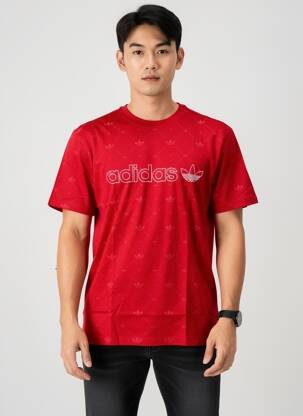 T-shirt coupe droite manches courtes rouge ADIDAS homme