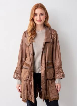Manteau long coupe cintrée sans capuche marron C'FAIT POUR VOUS femme