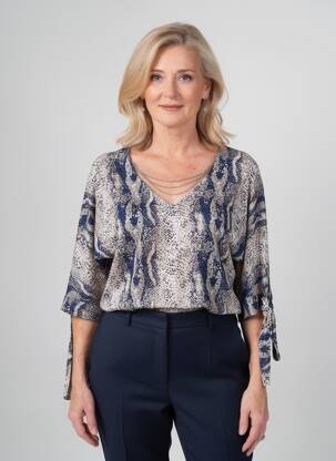 Top manches longues manches longues bleu ROMEO POUR JULIETTE femme