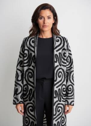 Gilet manches longues stretch noir JOSEPH RIBKOFF femme