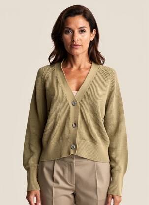 Gilet manches longues resserrée sur le bas vert TAIFUN femme
