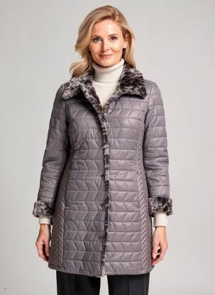 Doudoune manches longues sans capuche gris FASHION femme
