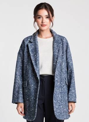Manteau long coupe droite sans capuche bleu DN.SIXTY SEVEN femme